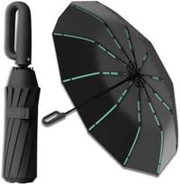 Skėtis juodas automatinis ANTI-UV sulankstomas V2