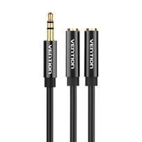 Vention 2x 3.5mm Male to 4-Pole Female 3.5mm Audio Cable 0.3m BBTBY Black