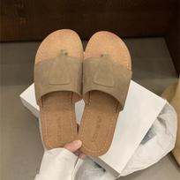 Vintage Casual Flip-Flops Women's Outer Wear 2025 Summer New Leather Soft Bottom Flat Roman Sandals 38 ruda