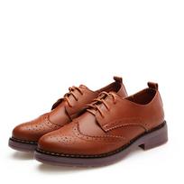 Moteriški Brogue batai Moteriška platforma Oksfordo batai Platūs britiško stiliaus vintažiniai iškirpimai Plokšti laisvalaikio moteriški batai Oksfordo batai retro stiliaus 35 ruda