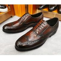 Prabangūs vyriški oficialūs batai Natūrali oda Brogue Wingtip Toe Oxford Juodi Rudi Suvarstomi Verslo Vestuvių Formalūs Vyriški Batai 39 kava