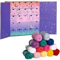 Crochet Society Advent Calendar 2025, 25-Day Crochet Countdown Calendar with Yarn, Patterns Tutorials, DIY Craft Crochet Gifts for Knitters violetinė