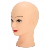 Manekeno galvos makiažo treniruotės, perukas kepuraitė, plika manekeno galva, 49 cm Makeup version
