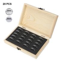 Namų Paprastas Atmintinis Konteineris Reguliuojamas Antioksidacinis Medinis Atmintinių Monetų Kolekcinis Dėklas 20/30/50/100 vnt. su Reguliavimo Padėklu 20PCS