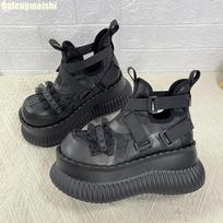 Gotikinio Punk Stiliaus Ankle Boots 8cm Storu Padu Trumpi Batai Moterims 2025 Nauji Rock Aukštakulniai Batai Saldūs Šaunūs Didelių Pirštų Batai 35