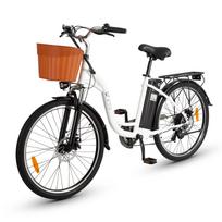 DYU C6 (2024 m) 26 colių elektrinis dviratis, miesto dviratis 26" balta