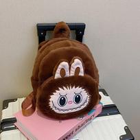 Double backed canvas crossbody, loose change plush bag, doll, children's backpack CLE 22*26cm ruda