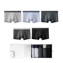 Jiaonei Men's Modal Ice Silk Boxer Briefs (5-Pack) 3XL