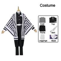 Anime Demon Slayer Kimetsu No Yaiba Iguro Obanai Haori Kimono Cosplay Costume Wig Snake Props White Halloween Costume 140(child size) kaip parodyta spalva