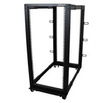StarTech.com 25U 4-Post Server Rack, 19in Open Frame Rack with 40in (101cm) Mounting Depth and 1200lb (544kg) Weight Capacity, Mobile or Floor Mount IT Rack