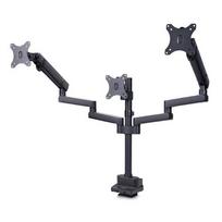 StarTech.com Triple Monitor Desk Mount for Up to Three 27in Screens, VESA 75x75/100x100, Tool-Free Arm Adjustments, C-Clamp/Grommet Mount, Spring-Assisted Arms