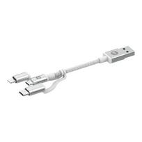 Mophie Charge and Sync Cable - USB-A to Micro/USB-C/ LTG - 1M - White