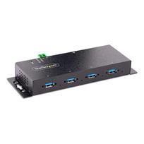 StarTech.com 4-Port Industrial USB 3.0 5Gbps Hub, Rugged USB Hub with ESD Protection, DIN/Wall/Desk Mountable USB-A Hub, USB Expander with Locking Ports, Heavy Duty - TAA
