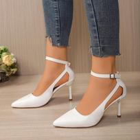One-line Strap Stiletto Sandals Autumn New Pointed Toe Shallow Mouth Non-slip Wear-resistant High Heels 35