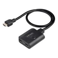 StarTech.com 2-Port HDMI Splitter, 4K 60Hz HDMI 2.0 Video, 4K HDMI Splitter 1 In 2 Out, 1x2 HDMI Display/Output Splitter, HDR/ HDCP, 20in (50cm) Built-in HDMI Cable