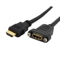 StarTech.com 3ft HDMI Female to Male Adapter, 4K High Speed Panel Mount HDMI Cable, 4K 30Hz UHD HDMI, 10.2Gbps Bandwidth, 4K HDMI Female to HDMI Male, HDMI Panel Mount Connector Cable