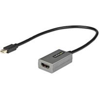 StarTech.com Mini DisplayPort to HDMI Adapter - mDP to HDMI Adapter Dongle - 1080p - Mini DisplayPort 1.2 to HDMI Monitor/Display - Mini DP to HDMI Video Converter - 12 Long Attached Cable - Upgraded