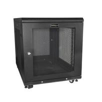 StarTech.com 4-Post 12U Server Rack Cabinet, Lockable 19 Data Rack Cabinet for Computer / AV / IT Equipment, Office / Home Network Rack with Casters  AND  Adjustable Mounting Rails