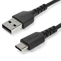 StarTech.com 1m USB A to USB C Charging Cable - Durable Fast Charge  AND  Sync USB 2.0 to USB Type C Data Cord - Rugged TPE Jacket Aramid Fiber M/M 3A Black - Samsung S10, iPad Pro, Pixel