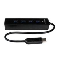 StarTech.com 4-Port Portable SuperSpeed USB 3.0 Hub with Built-in Cable~4-Port Portable SuperSpeed USB 3.0 Hub with Built-in Cable - 5Gbps