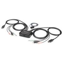 StarTech.com 2-Port DisplayPort KVM Switch - 4K 60Hz - Compact Dual Port UHD DP 1.2 USB Desktop KVM Switch with 4ft Cables  AND  Audio - Bus Powered  AND  Remote Switching - MacBook ThinkPad