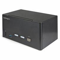 StarTech.com 2-Port Triple Monitor DisplayPort KVM Switch - 4K 60Hz UHD HDR - Desktop DP 1.2 KVM with 2-Port USB 3.0 Hub (5Gbps)  AND  4x USB 2.0 HID Ports, Audio - Hotkey Switching - TAA