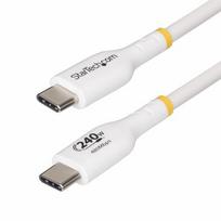 StarTech.com 10ft (3m) USB-C Charging Cable, Charge  AND  Sync, 240W (5A) PD EPR, USB 2.0 Laptop Charger Cable, USB-IF Certified, TPE Jacket - White USB C Charging Cord