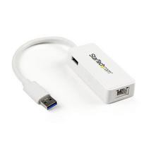 StarTech.com USB 3.0 to Gigabit Ethernet Adapter with USB Port - White