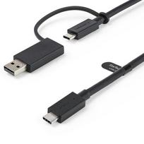StarTech.com 3.3ft (1m) USB-C Cable with USB-A Adapter Dongle, USB 10Gbps/5Gbps, 100W (5A) PD, 8K 60Hz / 4K 144Hz DP Alt Mode - Thunderbolt Compatible