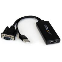 StarTech.com VGA to HDMI Adapter with USB Audio  AND  Power – Portable VGA to HDMI Converter – 1080p