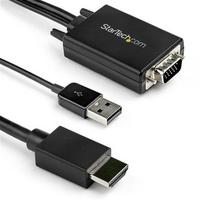StarTech.com 2m VGA to HDMI Converter Cable with USB Audio Support  AND  Power - Analog to Digital Video Adapter Cable to connect a VGA PC to HDMI Display - 1080p Male to Male Monitor Cable