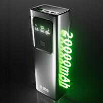 SBS 20000mAh PD 100W Powerbank su LCD ekranu - pilkas