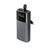 SBS 10000mAh PD 20W Nešiojamas Akumuliatorius su LCD Ekranu ir Integruotu USB-C Kabeliu - Pilka