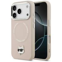 Karl Lagerfeld Choupette Pin MagSafe dėklas iPhone 17 Pro Max - rožinis