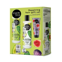 "Organic Shop Avocado" Avokadų šampūnas 280ml Avokadų kondicionierius 280ml Figų kūno šveitiklis 75ml