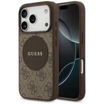 Guess 4G Circle Classic Logo MagSafe dėklas iPhone 17 Pro - rudas