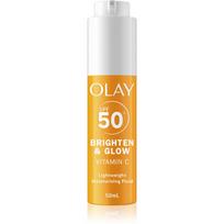 Olay Vitamin C Brighten & Glow drėkinamasis fluidas su niacinamidu SPF 50+ 50 ml