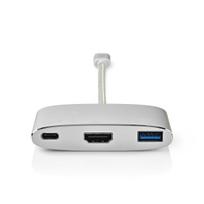 Nedis USB-Adapter | USB 3.2 Gen 1 | USB-C™ Stecker | HDMI™ / USB-A Buchse / USB-C™ Buchse | 5Gbps | 0.20 m | rund | Vergoldet | Geflochten / Nylon |