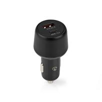 Nedis Auto-Ladegerät 48 W 2x 3.0 A - Anzahl der Ausgänge: 2, Port Type: USB-A / USB-C™, Automatische Spannungswahl (CCPD30W100BK)