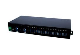 EXSYS GmbH USB 3.2 Gen1 Metall HUB mit 16 Ports (Din-Rail), 15KV ESD Überspannungsschutz (EX-1116HMVS)