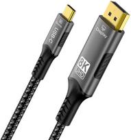„PremiumCord“ USB-C į „DisplayPort DP1.4“ laidas, 8K@60Hz ir 4k@120Hz, 2 m
