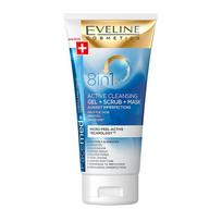 EVELINE 8IN1 ACTIVE CLEANSING veido želė + šveitiklis + kaukė, 150 ml