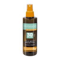 CLINIANS SPF30 apsauginis sausasis kūno ir plaukų aliejus nuo saulės, 150 ml