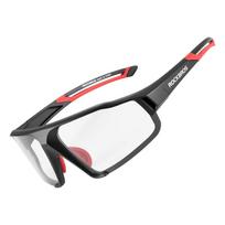 Rockbros SP216BK fotochrominiai UV400 dviračio akiniai - juodi ir raudoni