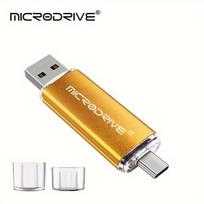 USB laikmena Dvigubas USB Atmintukas TYPE-C,  Auksinės spalvos