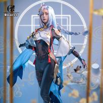 Shenhe Cosplay Costume Genshin Impact Shenhe Cosplay Costume Women Sexy Jumpsuit Outfits Halloween Full Set XS
