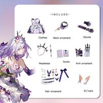 Game Honkai Star Rail Castorice Cosplay Costume Servant Of Death Purple Women Dress Halloween Carnival Party Suit XS