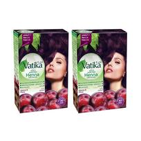 Chna plaukų dažai - Slyvų spalvos 2 vnt. - Vatika Naturals šviesi violetinė su raudonu atspalviu/slyva