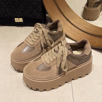 Aphixta Moteriški Laisvalaikio Sportbačiai Batai Moteriai Suvarstomi Platforma Aukštį Didinantys Šiuolaikiniai Batai Storas Padas Chaki Spalvos Ankle Boots 38 ruda