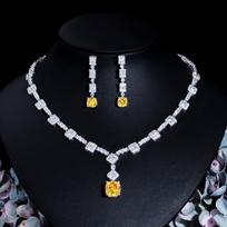 Elegant Bridal Necklace Earrings Set Chain Wedding Dress Banquet With Zircon Necklace Earrings Set balta